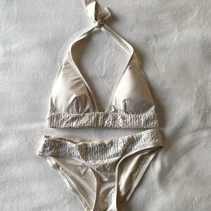Donna Karan Cream Sequin Bikini